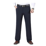 Thick Straight Work Trousers Men Pants Office Formal Black Plus Size Blue Elastic Business Stretch Big 44 48 50 52 Male Wearing