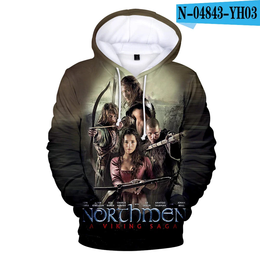 2021 Vikings Ragnar Lothbrok 3D 3D Hoodie Pullovers Sweatshirt Round Neck 3D Hoodie Pullover Men/women Pullovers Boys/girls Stre