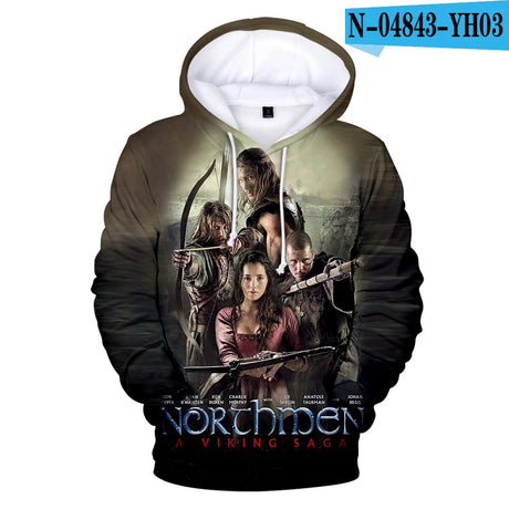 2021 Vikings Ragnar Lothbrok 3D 3D Hoodie Pullovers Sweatshirt Round Neck 3D Hoodie Pullover Men/women Pullovers Boys/girls Stre