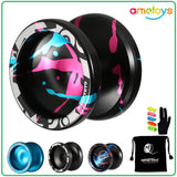 Magic Yoyo V3 Responsive High-speed Aluminum Alloy Yo-yo CNC Lathe with Spinning String for Boys Girls Children Kids Black