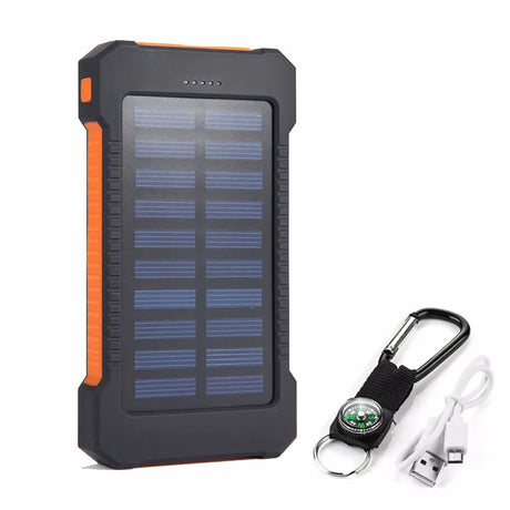 For Xiaomi iPhone Solar Power Bank 10000mAh External Battery Fast Charging waterproof Powerbank With SOS Flashlight Poverbank