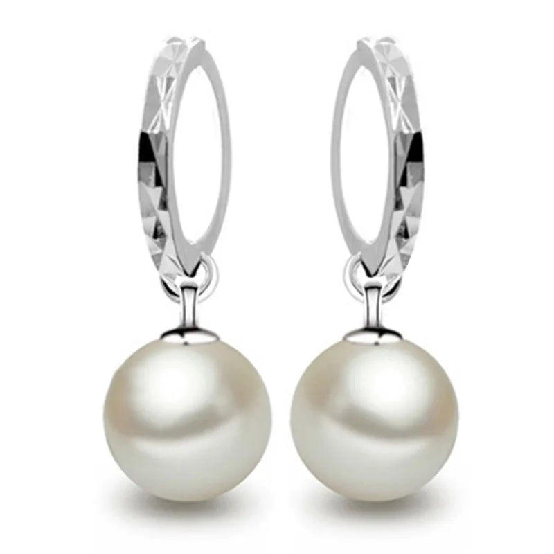 Classic Fashion 925-sterling-silver Earrings pendientes Pearl Drop Earrings For Women brincos de prata S-E27