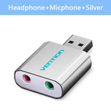 Vention USB Sound Card USB Audio Interface headphone Adapter Soundcard for Mic Speaker Laptop PS4 Computer External Sound Card