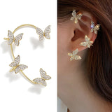 20Style Luxury Shiny Crystal Rhinestone Long Tassel Ear Cuff No Pierced Ear Clip Earrings For Women Wedding Korean Trend Jewelry