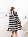 rabbit fur coat rabbit fur jacket Stand collar imported rex rabbit coat stripes rex rabbit fur coat high quality natural fur