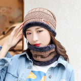 2020 Winter Beanie Hats for Men Women with Thick Fleece Lined Scarf Set Warm Knit Hat Skull Cap Neck Warmer Winter Hat and Scarf