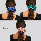 4Pcs/3Pcs Oversized Scrunchie Big Rubber Hair Tie Set Solid Stain Elastic Hair Bands Girl Ponytail Holder Super Hair Accessories