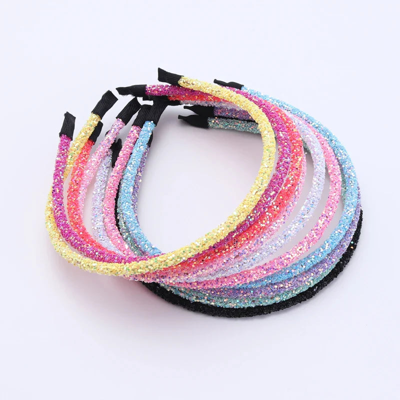 3 Piece New Girls Glitter Hair Accessories Kids Soft Hair Bands Fashion Headbands Children Party Hairbands