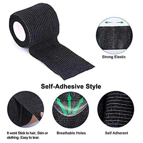 96/48/24/10/6/3pcs Black Tattoo Grip Bandage Cover Wraps Tapes Disposable Adhesive Waterproof Finger Protect Tattoo Accessories