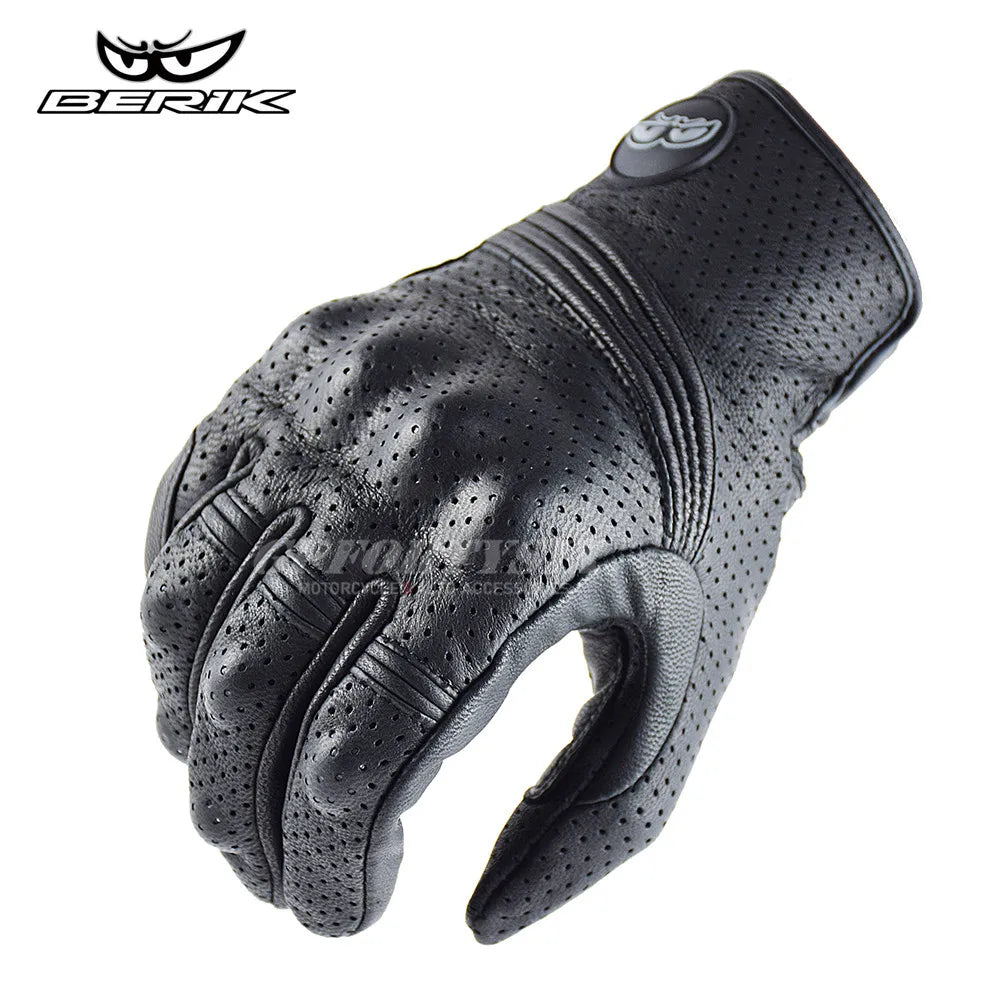 Vintage Leather Motorcycle Racing Glove Men Women Motorcyclist Guantes Moto Luvas Full Finger Motocross MTB Biker Gloves