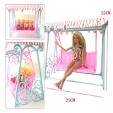 1 Set Doll Accessories Princess Pink Cute Garden Swing For barbie Doll furniture Kurhn Doll Play House Toys For Children Toy