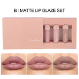 Women Matte Velvet Moisturizer Makeup Lipgloss Set Cosmetic Lip Glaze Multiccolor Make Up Kit,Nutritious Easy To Wear Lipglaze