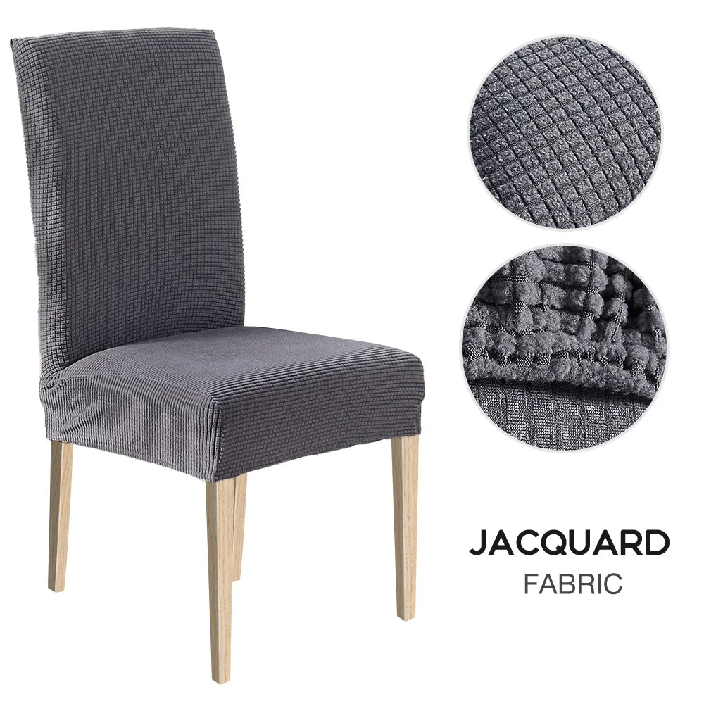 1/2/4/6pcs Dining Chair Cover Jacquard Spandex Slipcover Protector Case Stretch for Kitchen Chair Seat Hotel Banquet Elastic