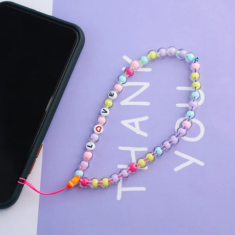 New Mobile Phone Chains Strap Lanyard Colorful Pearl Soft Pottery Rope Cell Phone Case Hanging Cord for Women Wholesale