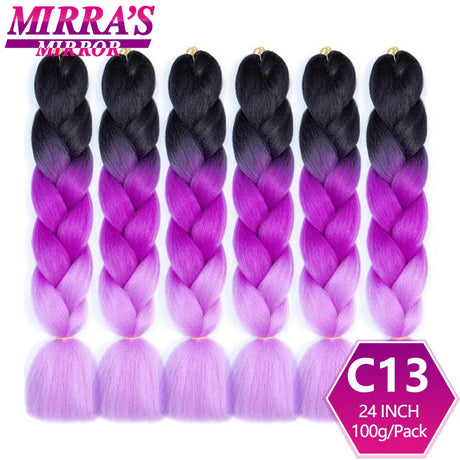 6 Bundles Jumbo Braiding Hair Extensions 24 Inch Synthetic Hair Braids for DIY Box Twist Crochet Hair Wholesale Drop Shipping