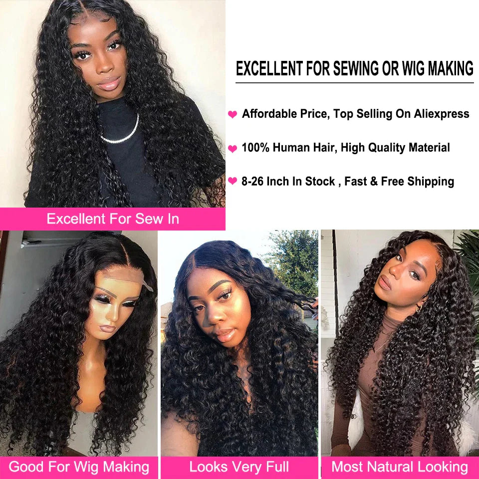 CRANBERRY Hair Deep Wave Human Hair Bundles With Closure 4 pcs/lot Brazilian Hair Weave Bundles With Closure Remy Hair Extension