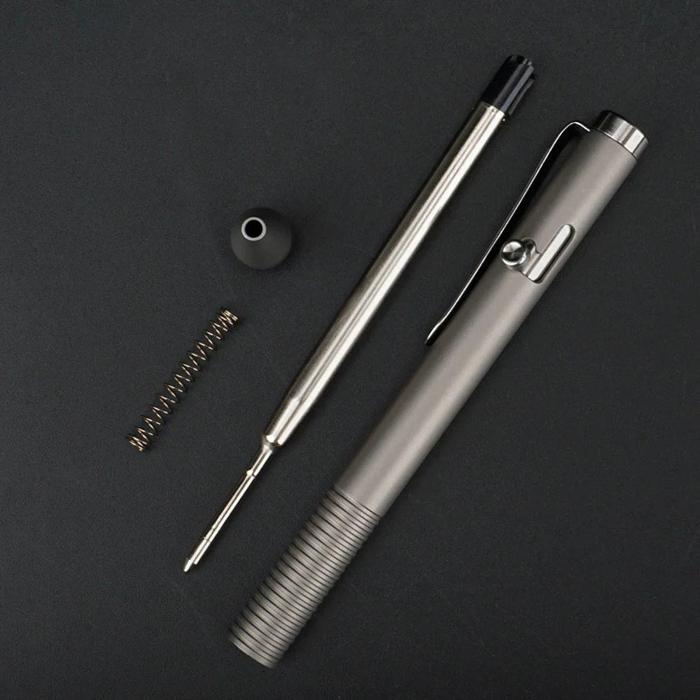 Portable Titanium Alloy Ballpoint Pen Writing Pen Equipment Tool for Outdoor Traveling Office Gift