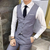 2021 Men's Sets Three-piece Wedding Business Men Formal Suit Vest Blazer Pants Set Slim Fit Tuxedos Prom Party Blazer