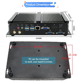 Yohirs Embedded  Fanless Industrial Mini PC I5 8250U I7 8550U 2*DDR4 RAM 2*RS232 COM HDMI VGA 7*USB WiFi Barebone Computer