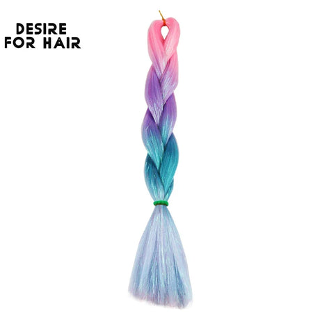 Desire for Hair 5Packs Synthetic Braiding Hair Christmas Colors Mix Tinsel Glitter Green Synthetic Hair Extensions Jumbo Braids