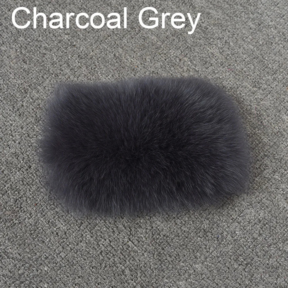 Winter Fashion Elastic Headband Fox Fur Headwear Racccoon Fur Women's Fluffy Real Fur Band S8300