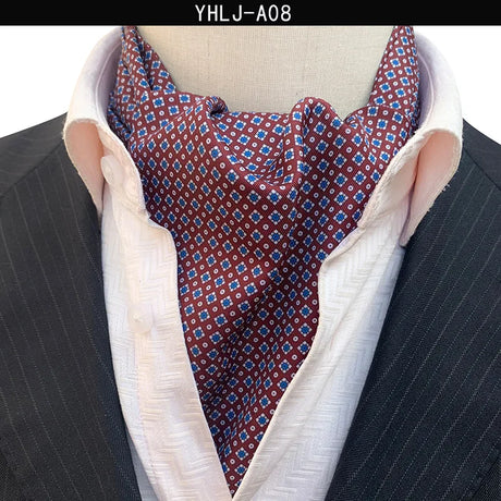 Men Vintage Polka Dot Wedding Formal Cravat Ascot Scrunch Self British style Gentleman Polyester Neck Tie Luxury