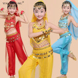 Kids Belly Dance Costumes Set Oriental Dance Costumes Girl Egypt Bollywood Indian Belly Dancing Clothing India 6 Color Dance Set