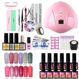 Manicure Set 36W UV LED Lamp Dryer With 12PCS Nail Gel Polish Kit Soak Off Manicure Set Gel Nail Polish For Nail Art Tools