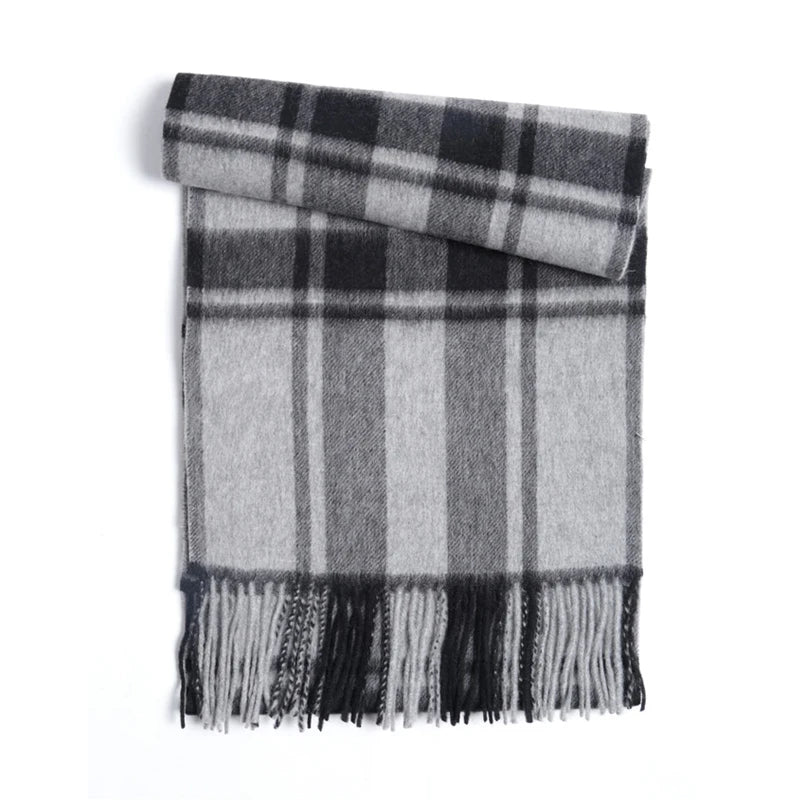 Cashmere Scarf Men Winter Strip Solid Plaid Wool Scarf Luxury Classical Warm  Cashmere Winter Scarves for Men Winter Accessories