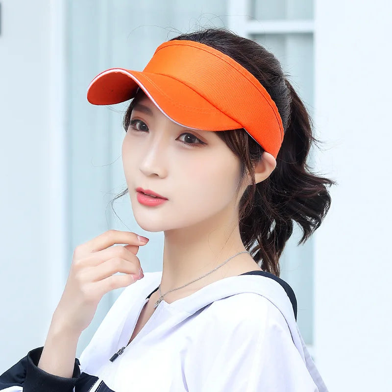 Summer Breathable Air Sun Hats Men Women Adjustable Visor UV Protection Top Empty Patchwork Sports Golf Running Sunscreen Cap