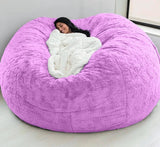 Dropshipping 7FT 183cm Fur Giant Removable Washable Bean Bag Bed Cover Comfortable Living Room Furniture Lazy Sofa Coat Recline