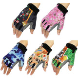 Stylish Half Finger Breathable Anti-slip For Sports Scooter Cycling Sporting Gloves Bike Gloves Children Protection Gloves