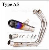 For Yamaha MT-07 FZ-07 Motorcross Exhaust Front Pipe Motorcycle Muffler System Modified Escape Moto Racing YZF MT07 FZ07 TRACER