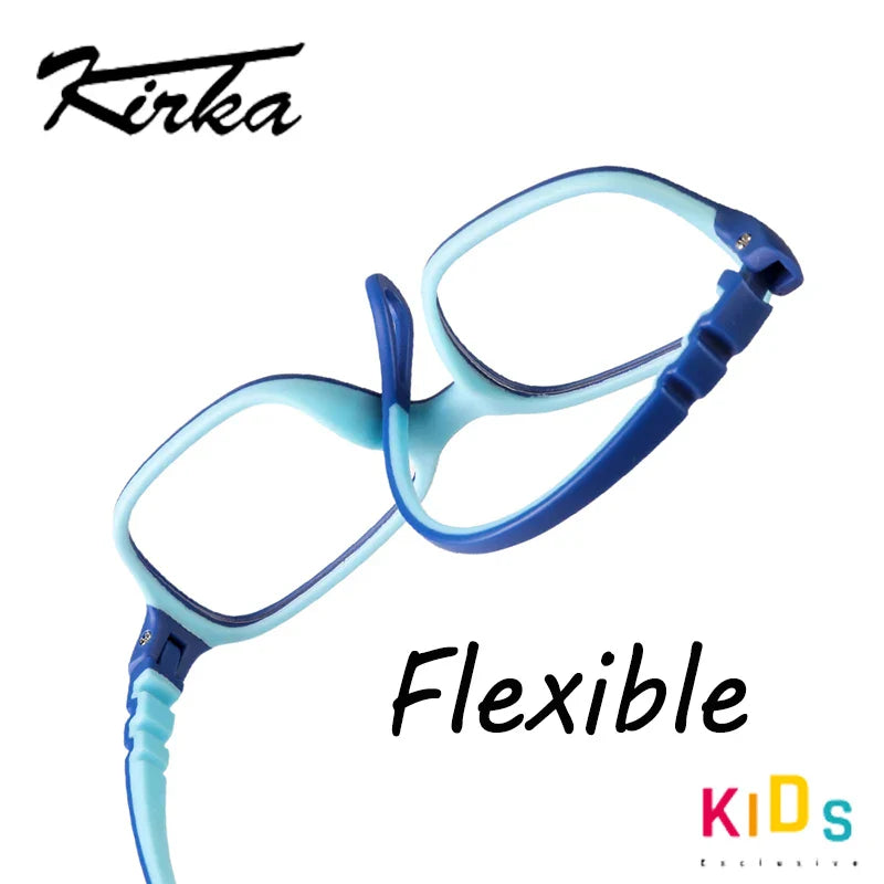 Kirka Flexible Myopia Optical Children Glasses Frame Solid TR90 Rubber Diopter Transparent Kids Glasses Soft Eyewear Eyeglasses