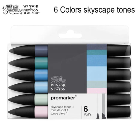 WINSOR&NEWTON 6/12 Colors  ProMarkers  Alcohol base ink Twin tips Professional Art Marker Pen Drawing  Supplies