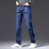 Plus Size 40 42 44 Autumn Loose Thick Blue Jeans Men Business Casual Cotton Advanced Stretch Denim Pants Male Brand Clothing