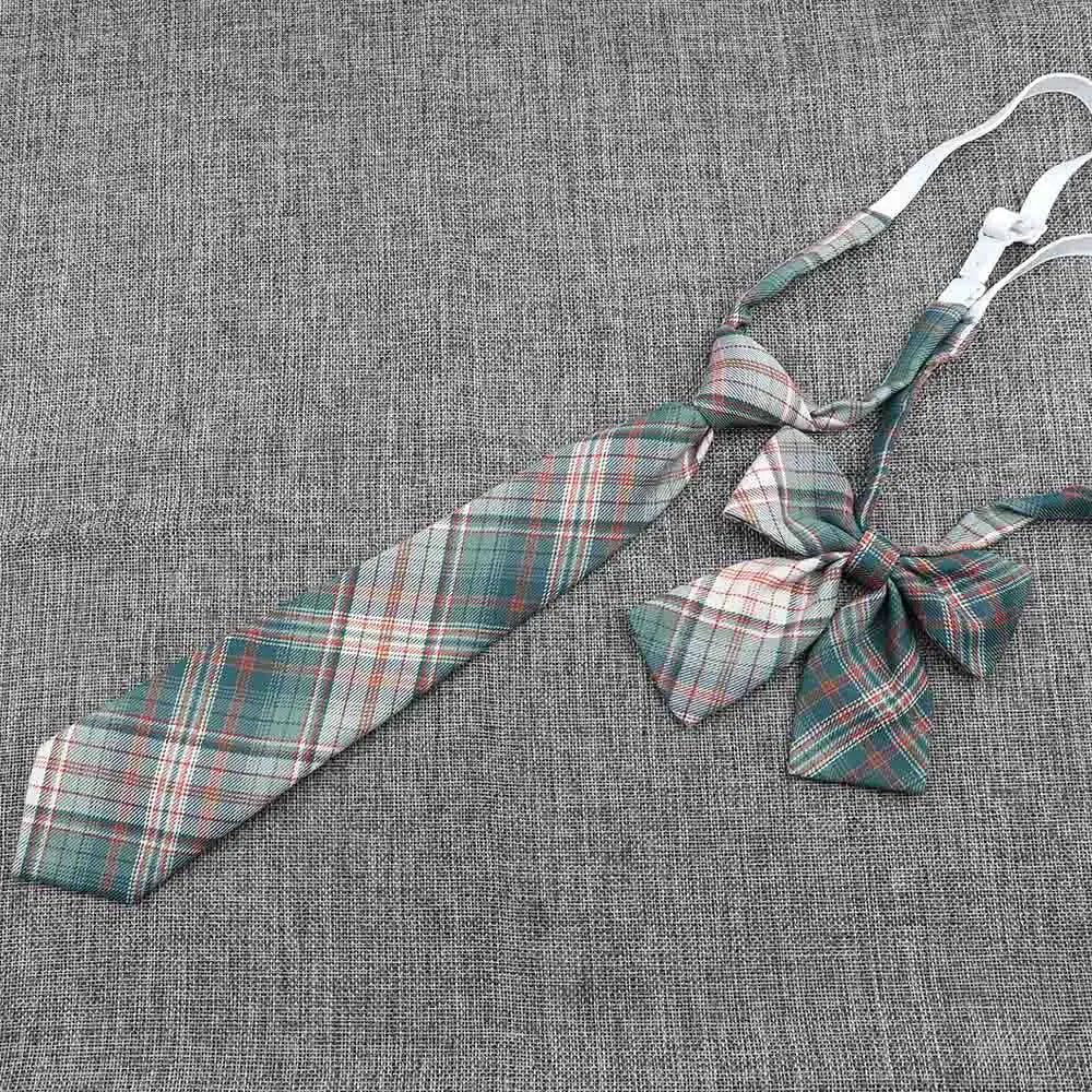 Hand-Made Necktie Bowtie Set High Quality Boy Girl School Suit Shirts Student Butterfly Striped Plaid 100%Cotton Accessory Trend