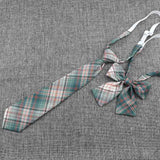 Hand-Made Necktie Bowtie Set High Quality Boy Girl School Suit Shirts Student Butterfly Striped Plaid 100%Cotton Accessory Trend