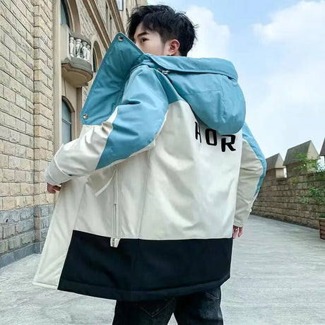Men Winter New Warm Casual Fur Hooded Jacket Parkas Men Outdoor Fashion Warm Thick Pockets Army Coat Parkas Men