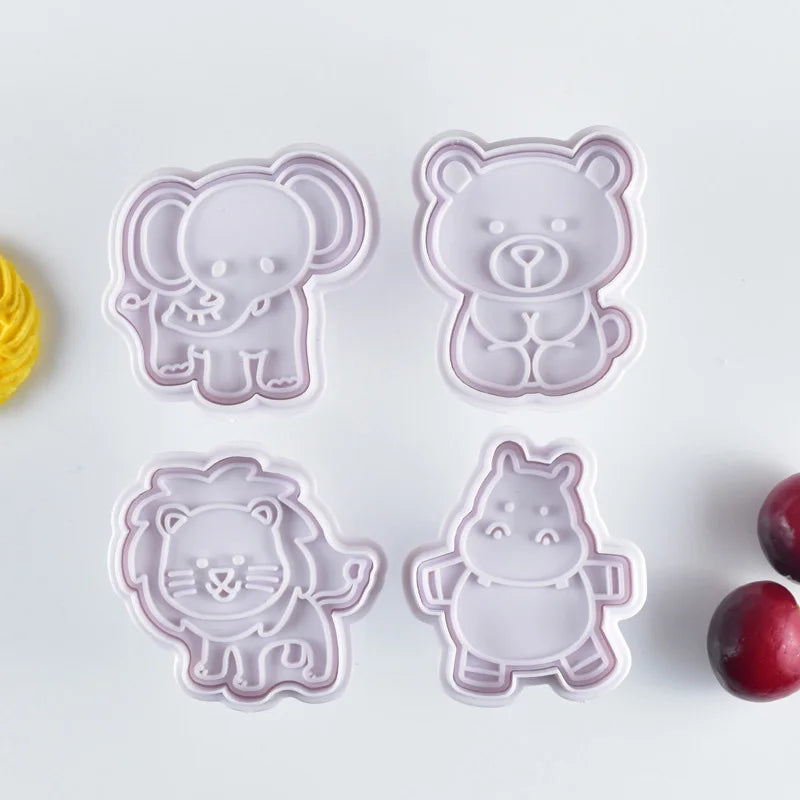 4pcs Creativity Slimes Play Dough Bear Elephant Lion Cutters Tools Accessories Mould Modeling Clay Sets Educational toy Children