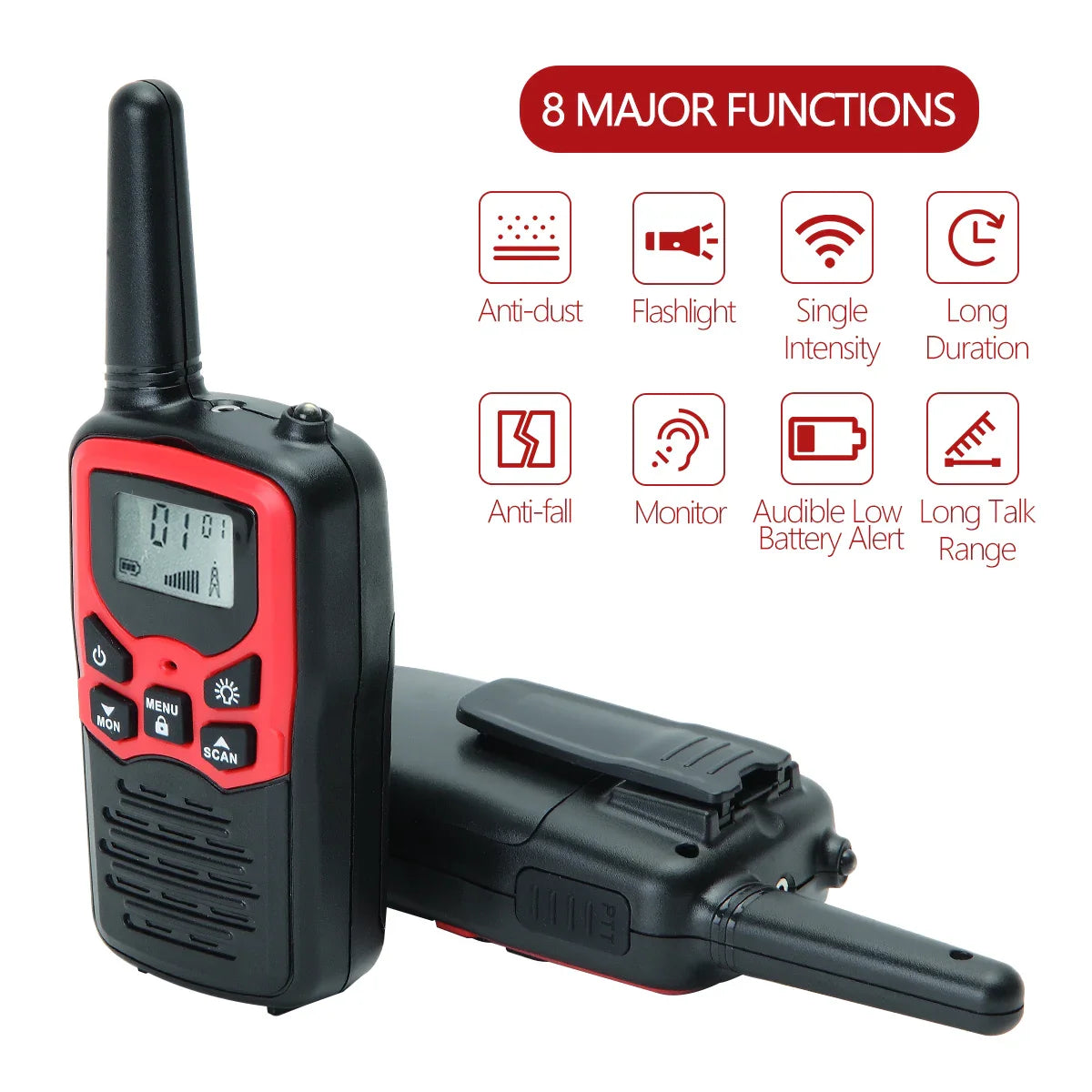 2/4/6 PCS ABBREE Walkie Talkie PMR/FRS UHF Mini Radio Up to 8 KM Range Handheld Ham Two Way Radio Communicator Transceiver