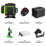 HILDA Laser Level 12 Lines 3D Level Self-Leveling 360 Horizontal And Vertical Cross Super Powerful Green Laser Level