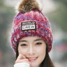 Winter Hats for Woman Thicker Beanies Knitted Cap Elder Autumn Beanie Chenille Ball Hats Fleece-lined Warmer Bonnet Casual Cap