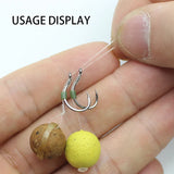 20pcs Hair Carp Rig Accessories Carp Fishing Hooks High Carbon Steel Method Feeder Barbed Fishhook PTFE Carp Coarse Fish Tackle