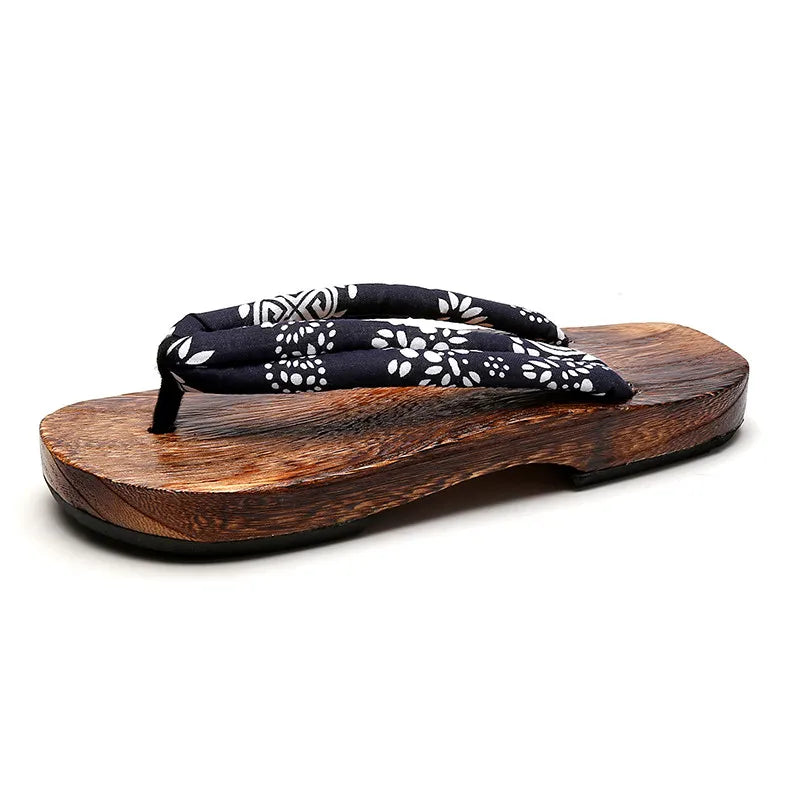 Clogs Men's Slippers Japanese Style Wooden Shoes Handmade Chinese Style Wooden Slippers Home Summer Sandals Flip Flops Women