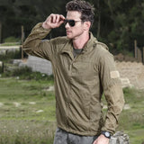 Summer Lightweight Tactical Jacket Men's Windbreaker Thin Skin Hooded Raincoat Military Quick Dry Breathable Waterproof Jacket