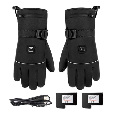 2x Winter Motorcycle Gloves Men Electric Heated Gloves TouchScreen Thermal Guantes Battery Powered for MTB Riding Heating Gloves