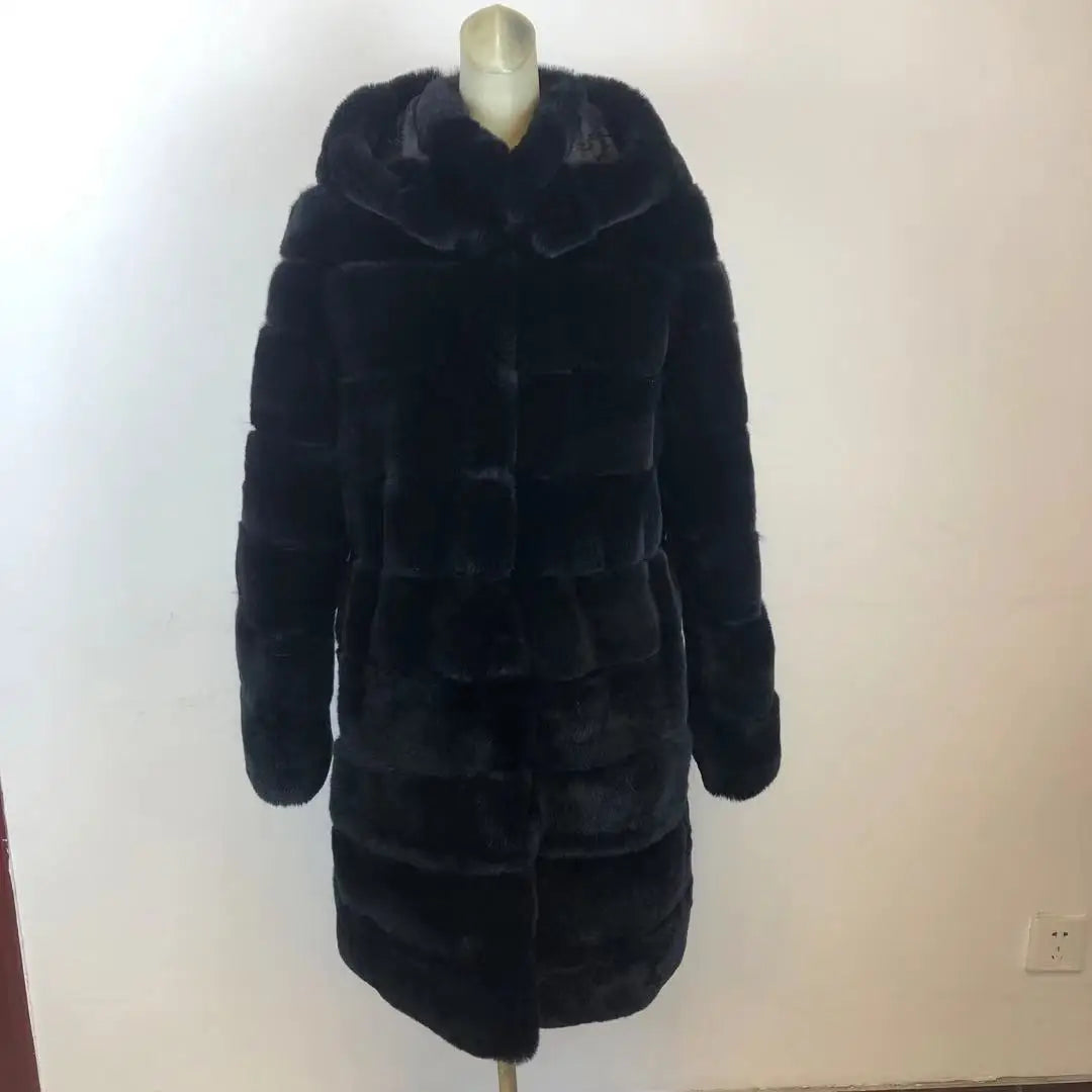 rabbit fur coat rabbit fur jacket Stand collar imported rex rabbit coat stripes rex rabbit fur coat high quality natural fur