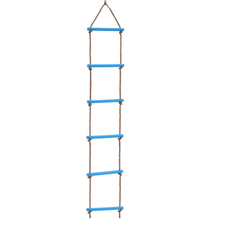 Wooden Rope Ladder Kids Fitness Toy Multi Rungs Climbing Game Toy Outdoor Training Activity Safe Sports Rope Swing Swivel Rotary