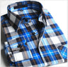 Quality Flannel Plaid Men Shirt Cotton Spring Autumn Casual Long Sleeve Dress Shirts Soft Comfort Slim Fit Button Down Clothes